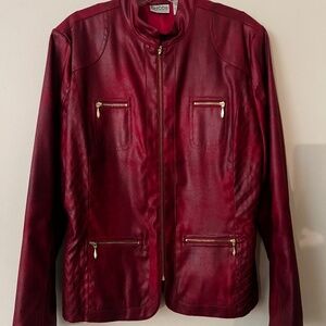 Lightweight Red faux-leather jacket